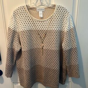 Alfred Dunner Women's Beige and Taupe Sweater